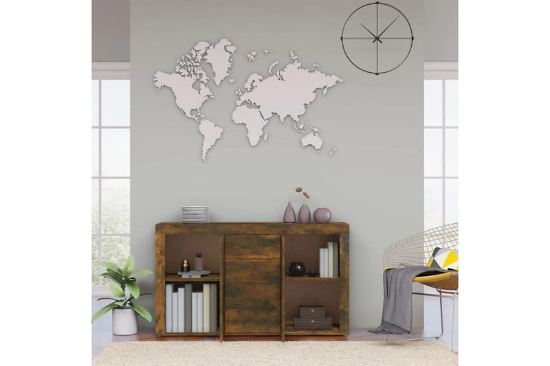beBasic Skänk rökfärgad ek 120x36x69 cm konstruerat trä - Brown - Förvaring - Förvaringsmöbler - Sideboard & skänk