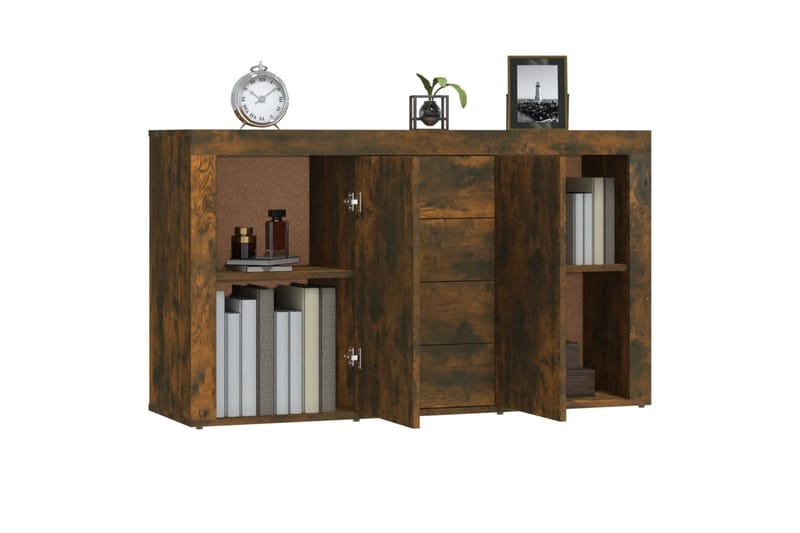 beBasic Skänk rökfärgad ek 120x36x69 cm konstruerat trä - Brown - Förvaring - Förvaringsmöbler - Sideboard & skänk
