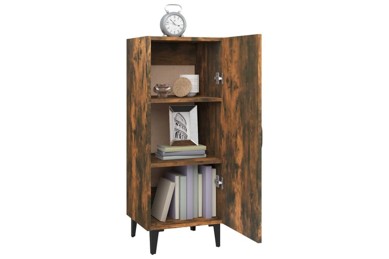 beBasic Skänk rökfärgad ek 34,5x34x90 cm konstruerat trä - Brown - Förvaring - Förvaringsmöbler - Sideboard & skänk