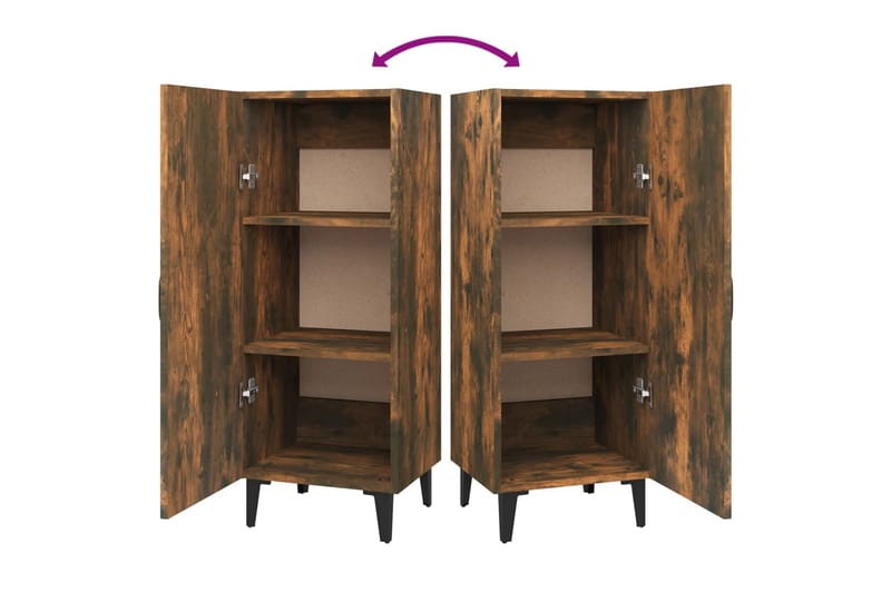 beBasic Skänk rökfärgad ek 34,5x34x90 cm konstruerat trä - Brown - Förvaring - Förvaringsmöbler - Sideboard & skänk