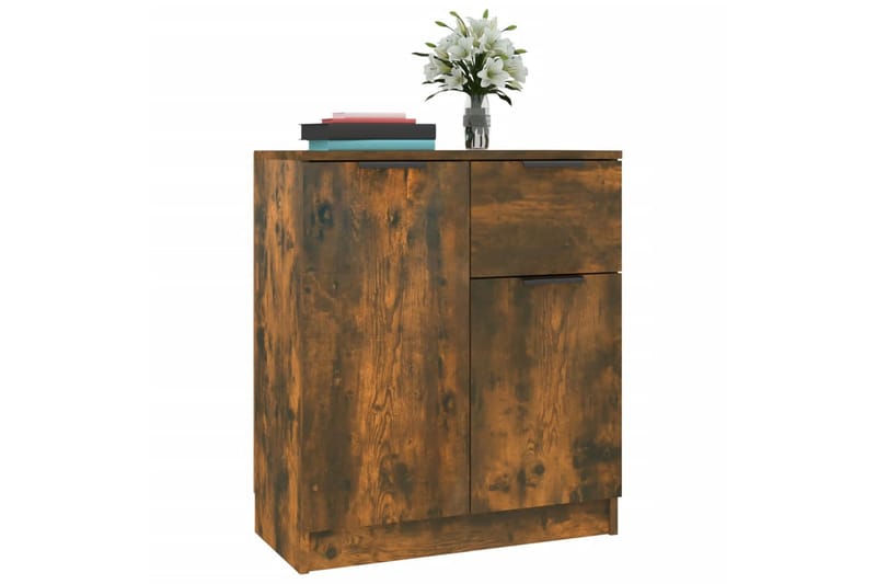 beBasic Skänk rökfärgad ek 60x30x70 cm konstruerat trä - Brown - Förvaring - Förvaringsmöbler - Sideboard & skänk