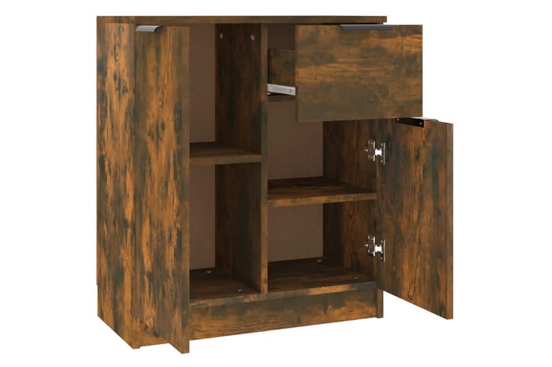 beBasic Skänk rökfärgad ek 60x30x70 cm konstruerat trä - Brown - Förvaring - Förvaringsmöbler - Sideboard & skänk