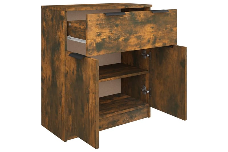 beBasic Skänk rökfärgad ek 60x30x70 cm konstruerat trä - Brown - Förvaring - Förvaringsmöbler - Sideboard & skänk