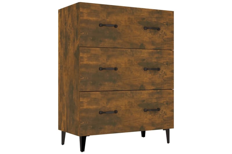 beBasic Skänk rökfärgad ek 69,5x34x90 cm konstruerat trä - Brown - Förvaring - Förvaringsmöbler - Sideboard & skänk