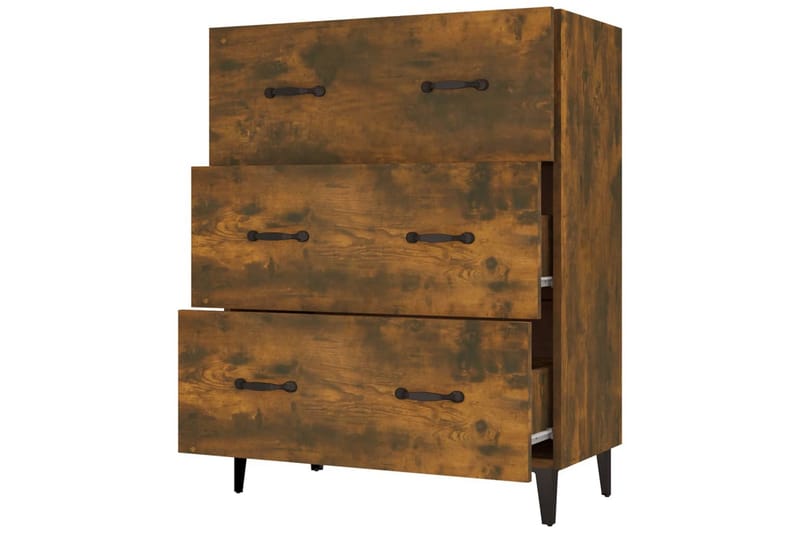 beBasic Skänk rökfärgad ek 69,5x34x90 cm konstruerat trä - Brown - Förvaring - Förvaringsmöbler - Sideboard & skänk