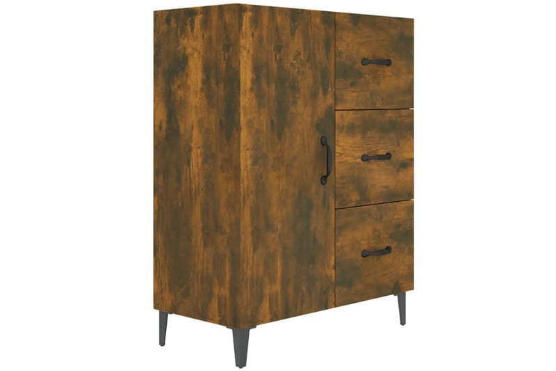 beBasic Skänk rökfärgad ek 69,5x34x90 cm konstruerat trä - Brown - Sideboard & skänk