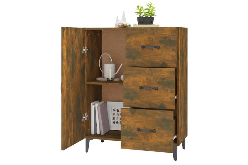 beBasic Skänk rökfärgad ek 69,5x34x90 cm konstruerat trä - Brown - Förvaring - Förvaringsmöbler - Sideboard & skänk