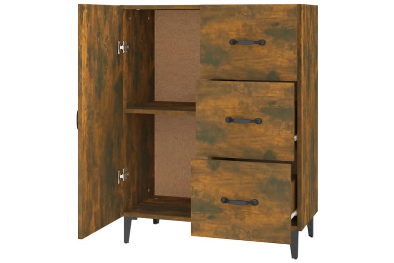 beBasic Skänk rökfärgad ek 69,5x34x90 cm konstruerat trä - Brown - Förvaring - Förvaringsmöbler - Sideboard & skänk