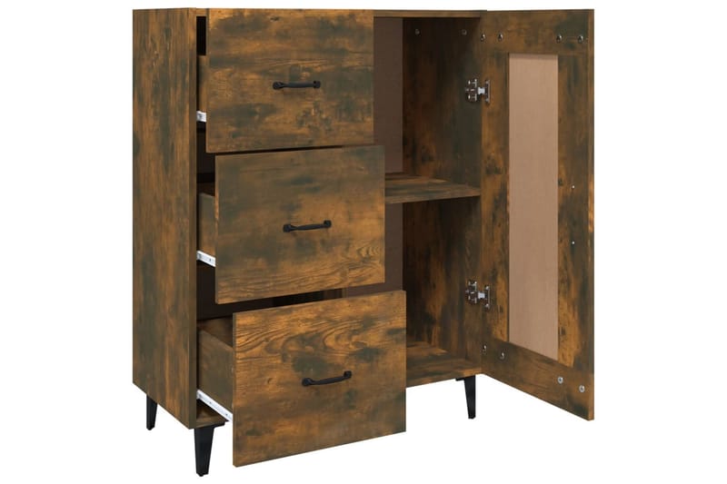 beBasic Skänk rökfärgad ek 69,5x34x90 cm konstruerat trä - Brown - Förvaring - Förvaringsmöbler - Sideboard & skänk