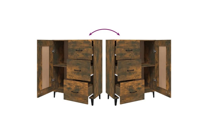 beBasic Skänk rökfärgad ek 69,5x34x90 cm konstruerat trä - Brown - Förvaring - Förvaringsmöbler - Sideboard & skänk