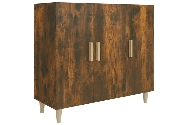 beBasic Skänk rökfärgad ek 90x34x80 cm konstruerat trä - Brown - Sideboard & skänk