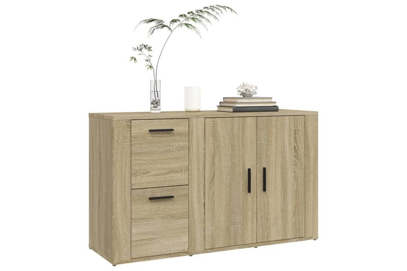 beBasic Skänk sonoma-ek 100x33x59,5 cm konstruerat trä - Brown - Förvaring - Förvaringsmöbler - Sideboard & skänk