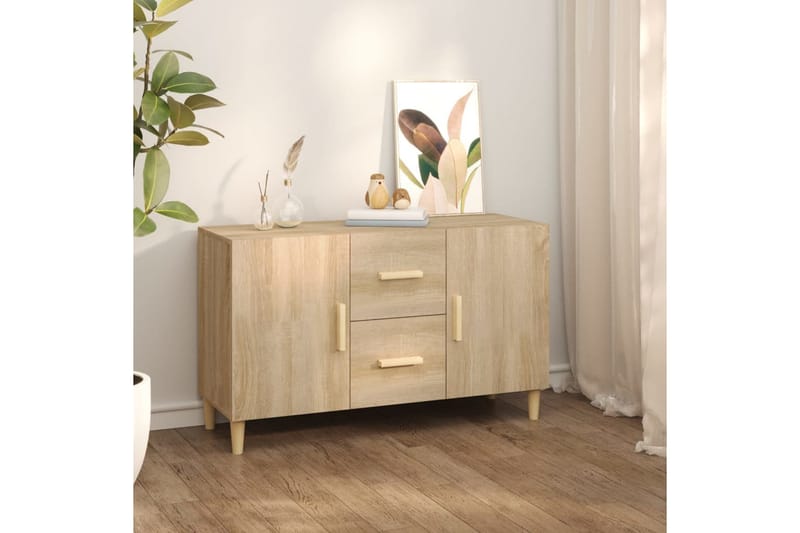 beBasic Skänk sonoma-ek 100x36x60 cm konstruerat trä - Brown - Förvaring - Förvaringsmöbler - Sideboard & skänk