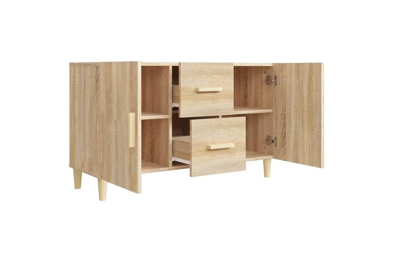 beBasic Skänk sonoma-ek 100x36x60 cm konstruerat trä - Brown - Förvaring - Förvaringsmöbler - Sideboard & skänk