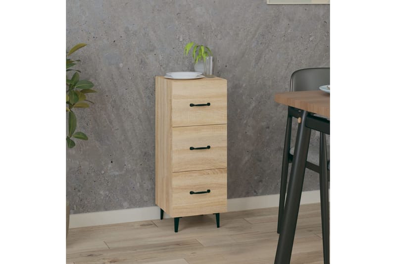 beBasic Skänk sonoma-ek 34,5x34x90 cm konstruerat trä - Brown - Förvaring - Förvaringsmöbler - Sideboard & skänk