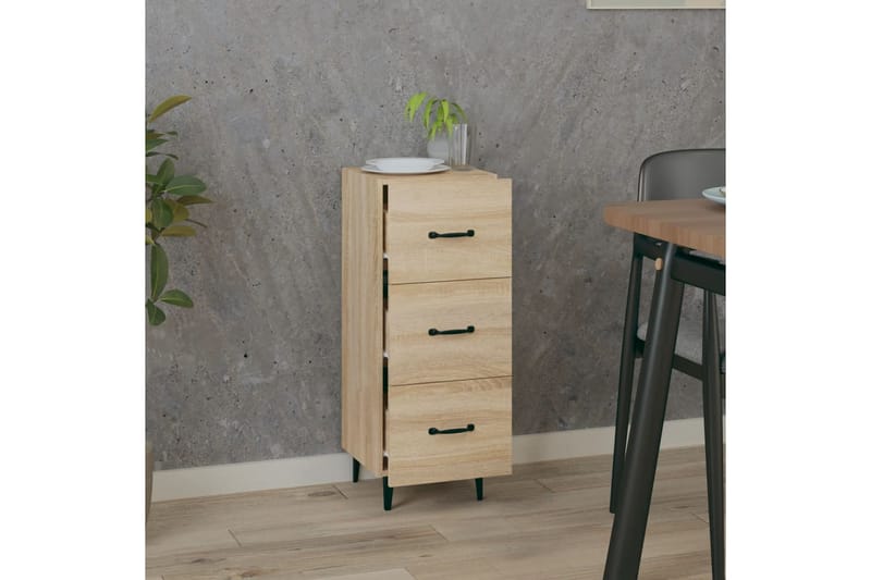 beBasic Skänk sonoma-ek 34,5x34x90 cm konstruerat trä - Brown - Förvaring - Förvaringsmöbler - Sideboard & skänk