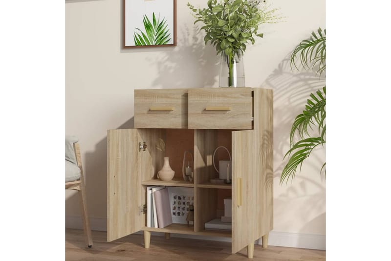beBasic Skänk sonoma-ek 69,5x34x89 cm konstruerat trä - Brown - Förvaring - Förvaringsmöbler - Sideboard & skänk