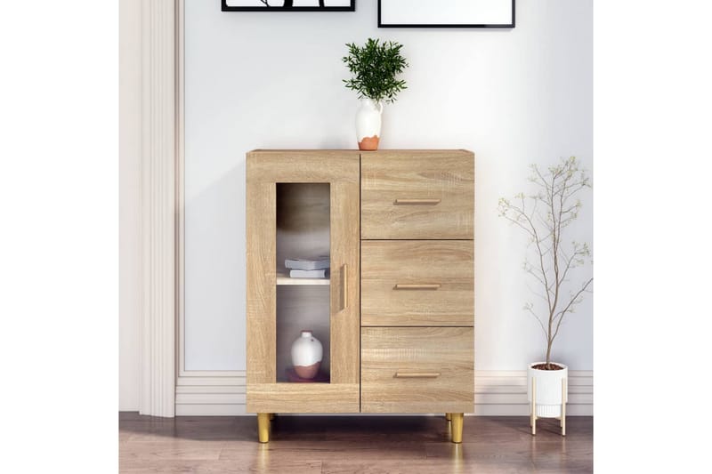 beBasic Skänk sonoma-ek 69,5x34x90 cm konstruerat trä - Brown - Förvaring - Förvaringsmöbler - Sideboard & skänk