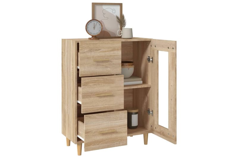beBasic Skänk sonoma-ek 69,5x34x90 cm konstruerat trä - Brown - Förvaring - Förvaringsmöbler - Sideboard & skänk