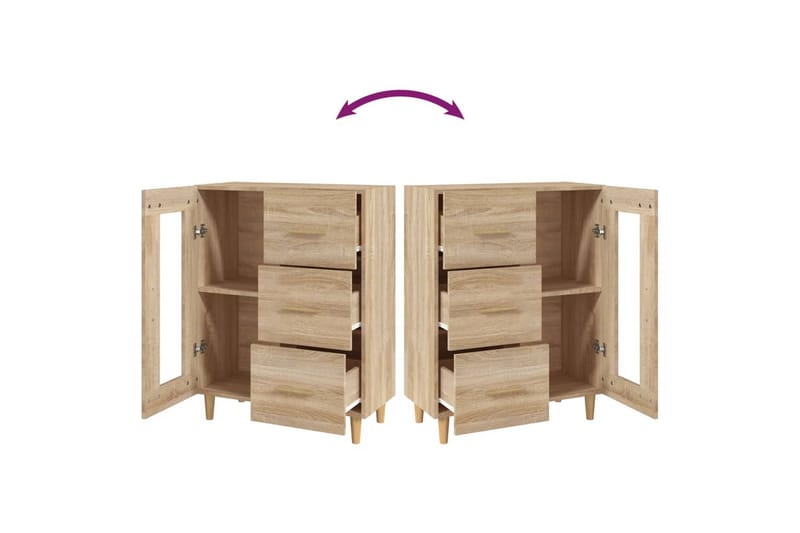 beBasic Skänk sonoma-ek 69,5x34x90 cm konstruerat trä - Brown - Förvaring - Förvaringsmöbler - Sideboard & skänk