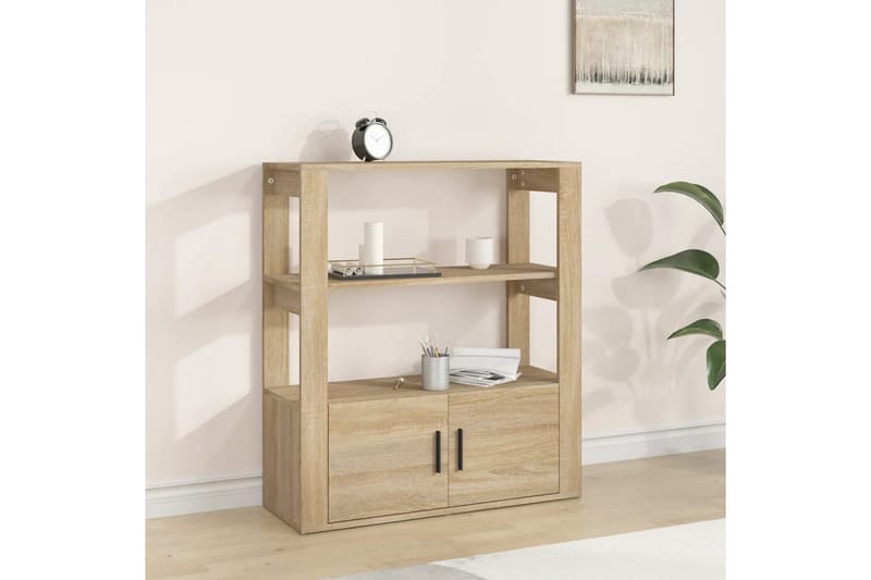 beBasic Skänk sonoma-ek 80x30x90 cm konstruerat trä - Brown - Förvaring - Förvaringsmöbler - Sideboard & skänk
