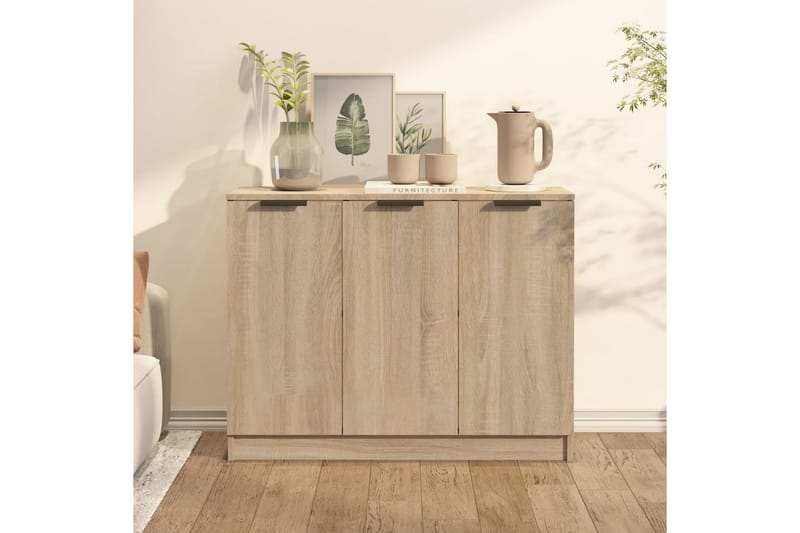 beBasic Skänk sonoma-ek 90,5x30x70 cm konstruerat trä - Brown - Förvaring - Förvaringsmöbler - Sideboard & skänk