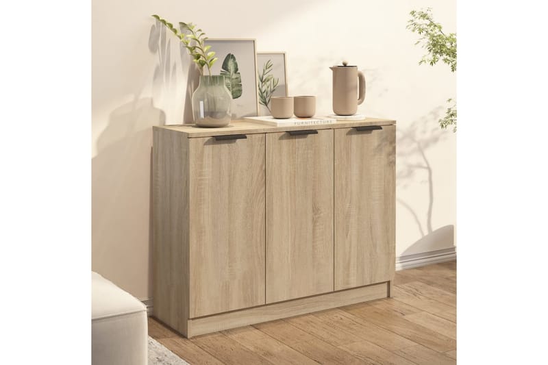 beBasic Skänk sonoma-ek 90,5x30x70 cm konstruerat trä - Brown - Förvaring - Förvaringsmöbler - Sideboard & skänk
