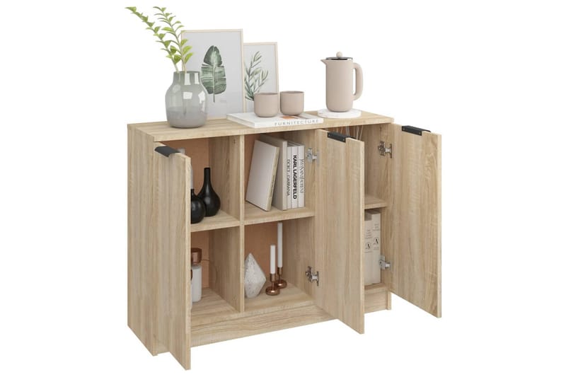 beBasic Skänk sonoma-ek 90,5x30x70 cm konstruerat trä - Brown - Förvaring - Förvaringsmöbler - Sideboard & skänk