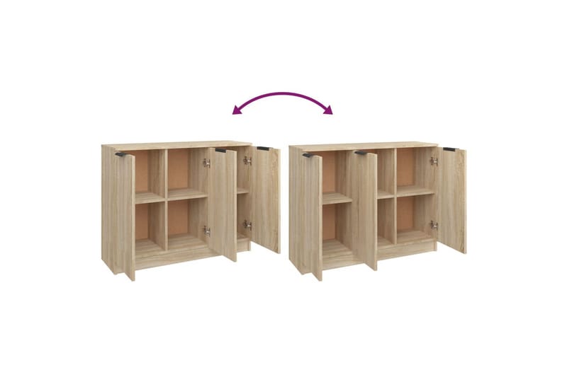 beBasic Skänk sonoma-ek 90,5x30x70 cm konstruerat trä - Brown - Förvaring - Förvaringsmöbler - Sideboard & skänk