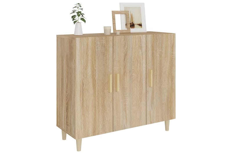 beBasic Skänk sonoma-ek 90x34x80 cm konstruerat trä - Brown - Förvaring - Förvaringsmöbler - Sideboard & skänk