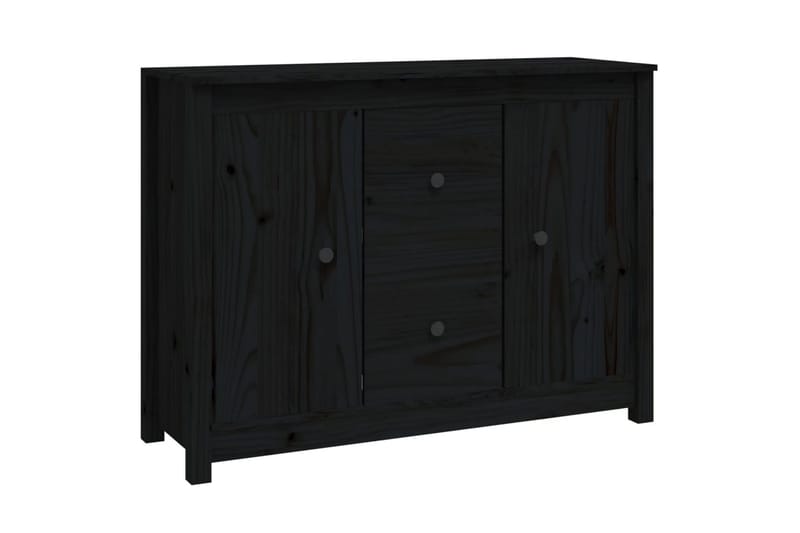 beBasic Skänk svart 100x35x74 cm massiv furu - Black - Förvaring - Förvaringsmöbler - Sideboard & skänk