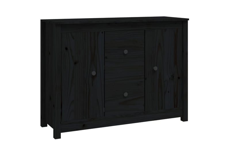 beBasic Skänk svart 100x35x74 cm massiv furu - Black - Sideboard & skänk