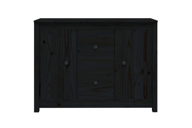 beBasic Skänk svart 100x35x74 cm massiv furu - Black - Sideboard & skänk