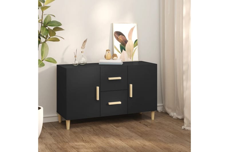 beBasic Skänk svart 100x36x60 cm konstruerat trä - Black - Sideboard & skänk