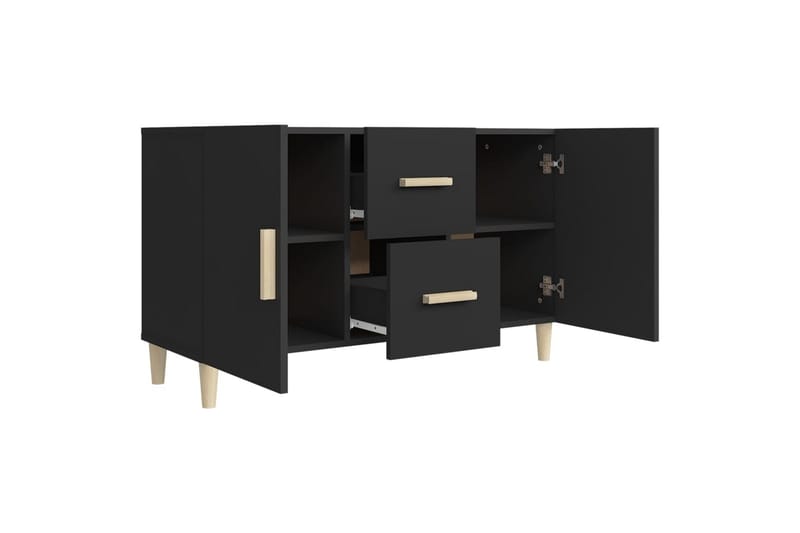 beBasic Skänk svart 100x36x60 cm konstruerat trä - Black - Sideboard & skänk