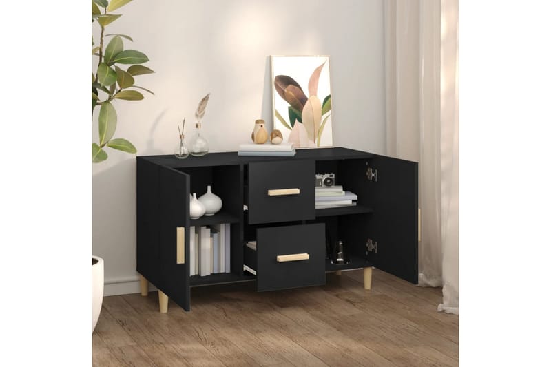 beBasic Skänk svart 100x36x60 cm konstruerat trä - Black - Sideboard & skänk