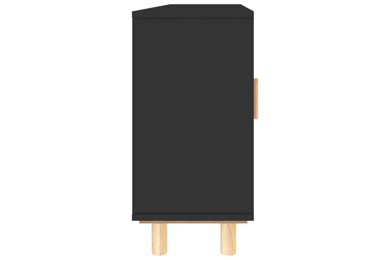 beBasic Skänk svart 105x30x60 cm massiv furu och naturlig rotting - Black - Förvaring - Förvaringsmöbler - Sideboard & skänk