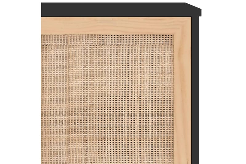beBasic Skänk svart 105x30x60 cm massiv furu och naturlig rotting - Black - Förvaring - Förvaringsmöbler - Sideboard & skänk