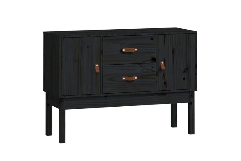 beBasic Skänk svart 110x40x78 cm massiv furu - Black - Förvaring - Förvaringsmöbler - Sideboard & skänk