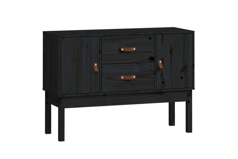 beBasic Skänk svart 110x40x78 cm massiv furu - Black - Sideboard & skänk