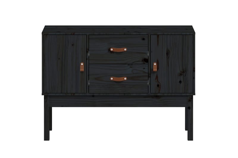 beBasic Skänk svart 110x40x78 cm massiv furu - Black - Förvaring - Förvaringsmöbler - Sideboard & skänk