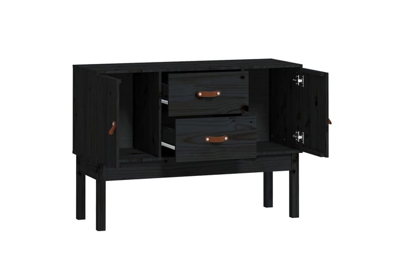 beBasic Skänk svart 110x40x78 cm massiv furu - Black - Förvaring - Förvaringsmöbler - Sideboard & skänk