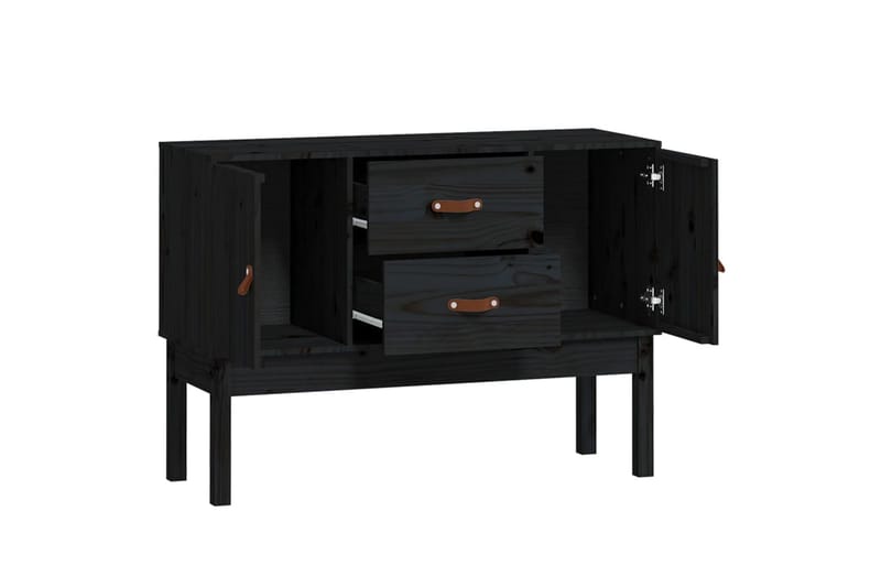 beBasic Skänk svart 110x40x78 cm massiv furu - Black - Sideboard & skänk