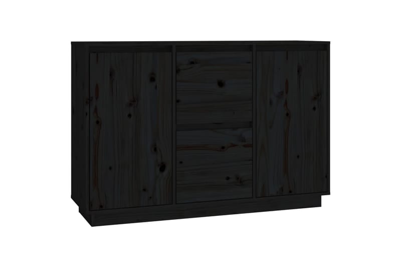 beBasic Skänk svart 111x34x75 cm massiv furu - Black - Förvaring - Förvaringsmöbler - Sideboard & skänk