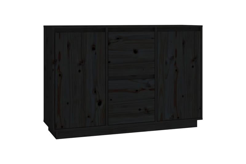 beBasic Skänk svart 111x34x75 cm massiv furu - Black - Sideboard & skänk