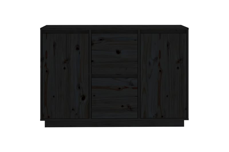 beBasic Skänk svart 111x34x75 cm massiv furu - Black - Förvaring - Förvaringsmöbler - Sideboard & skänk