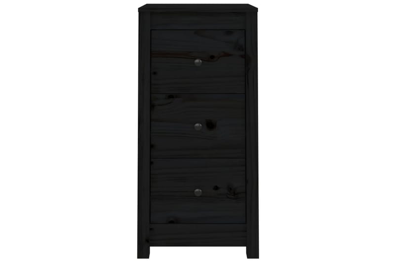 beBasic Skänk svart 2 st 40x35x80 cm massiv furu - Black - Sideboard & skänk