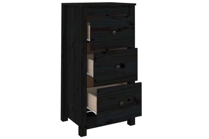 beBasic Skänk svart 2 st 40x35x80 cm massiv furu - Black - Förvaring - Förvaringsmöbler - Sideboard & skänk