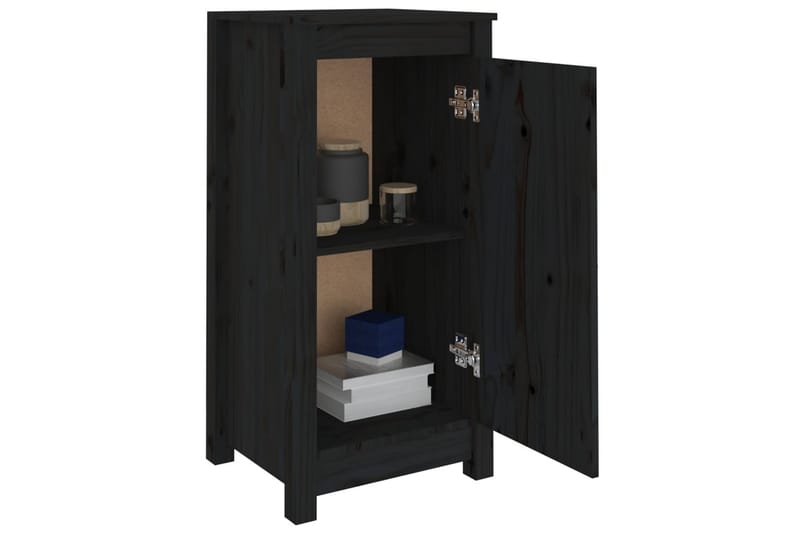 beBasic Skänk svart 2 st 40x35x80 cm massiv furu - Black - Förvaring - Förvaringsmöbler - Sideboard & skänk
