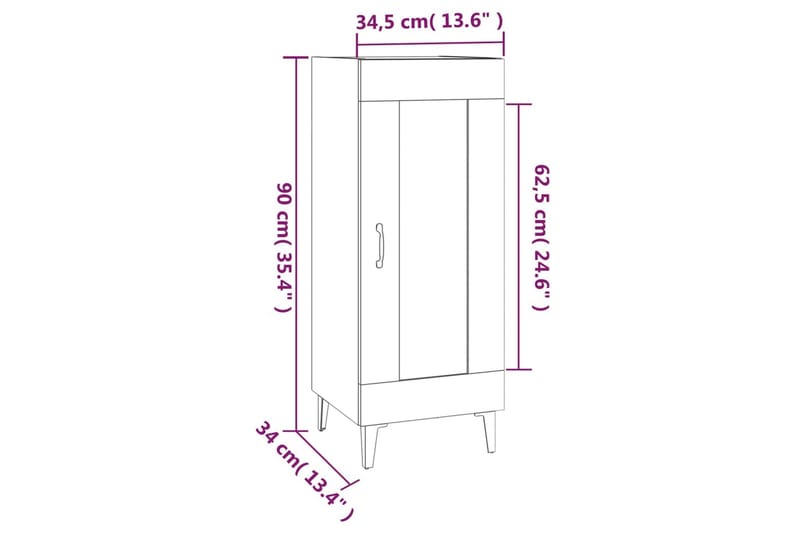 beBasic Skänk svart 34,5x34x90 cm konstruerat trä - Black - Förvaring - Förvaringsmöbler - Sideboard & skänk